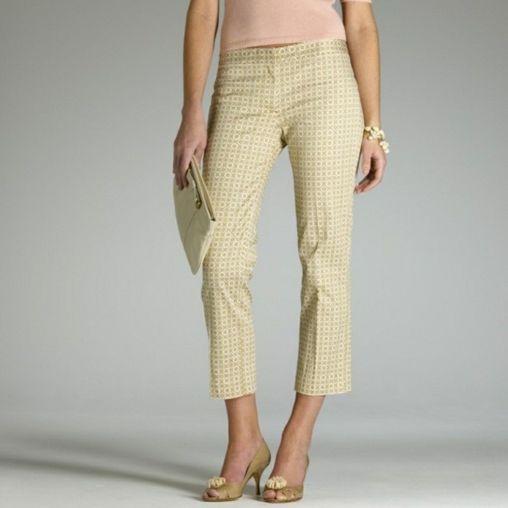 J. Crew City Fit Cafe Mosaic Stretch Capri Pants